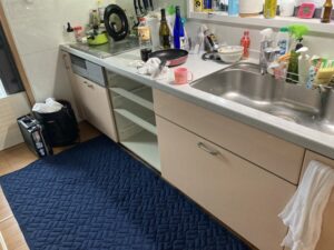 福岡キッチン取付け隊　フロントオープン食洗機の工事　施工前